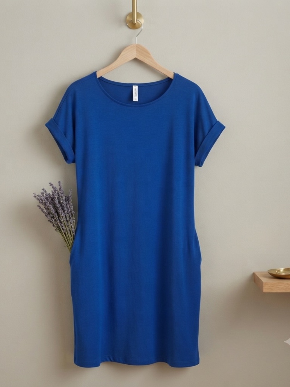 Zenana Outfitters Midi Shift Dress in Royal Blue